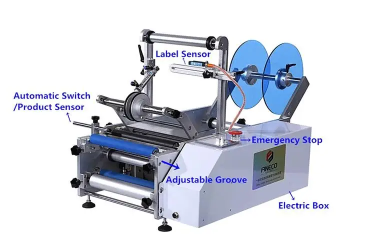 Полуавтоматическая клейкая круглая Этикетировочная машина для бутылок, брендовая этикетировочная машина