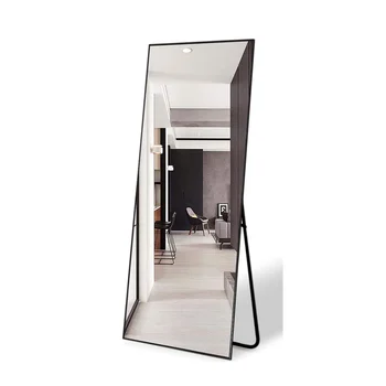 Full Length Floor Mirror Aluminum Frame Dressing Mirror With Standing Holder Hanging Or Leaning Against Wall Mirror
