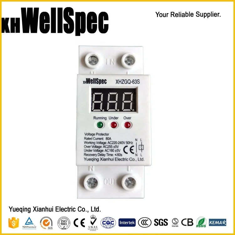 Digital AC Voltage Protector with PC Material 20kVA Capacity and Surge Protection