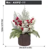 Frosted Pine Eucalyptus Red Berry Christmas Potted Plant