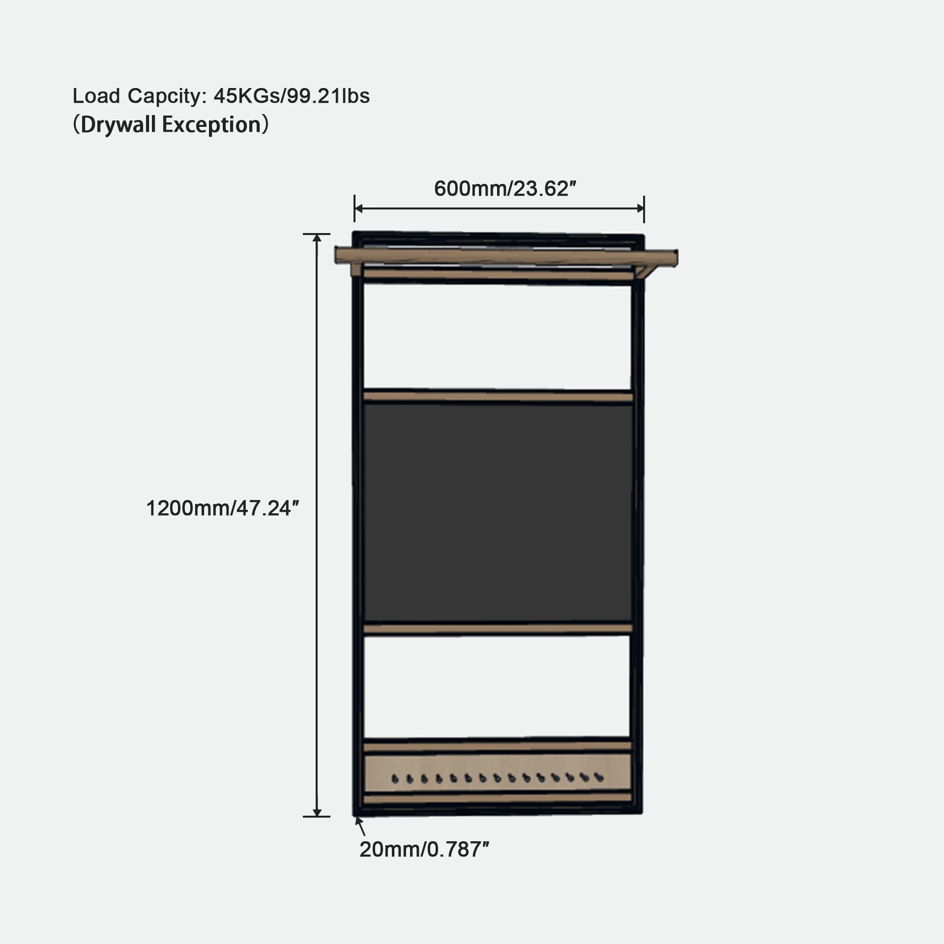 Chinese Manufacturer black Display Shelves Metal Storage Wall Shelf Unit Modern Shelf Wall Mounted for Bay Window details