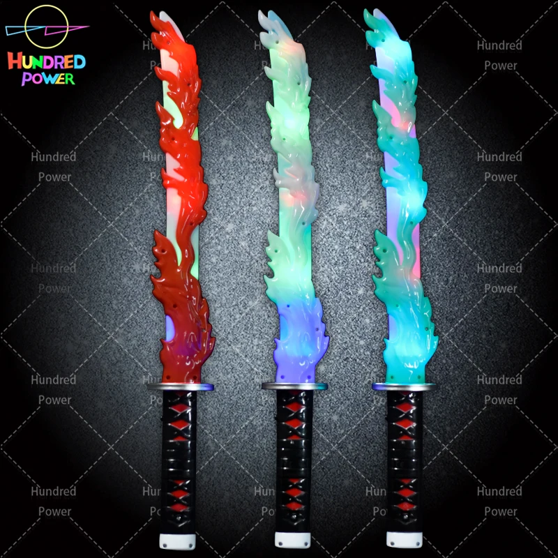Factory Direct Sales Bright Sword Flash Toy Katanatheme Party Multi-color LED Light up Game