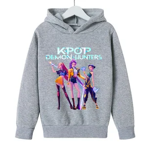 Custom Winter Cartoon Printed Breathable Hooded Sweatshirt for Boys and Girls Polyester/Cotton Worsted Fabric Clothes for Kids