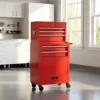 Red Tool Chest with 5 Drawers & Cabinet Combo Rolling