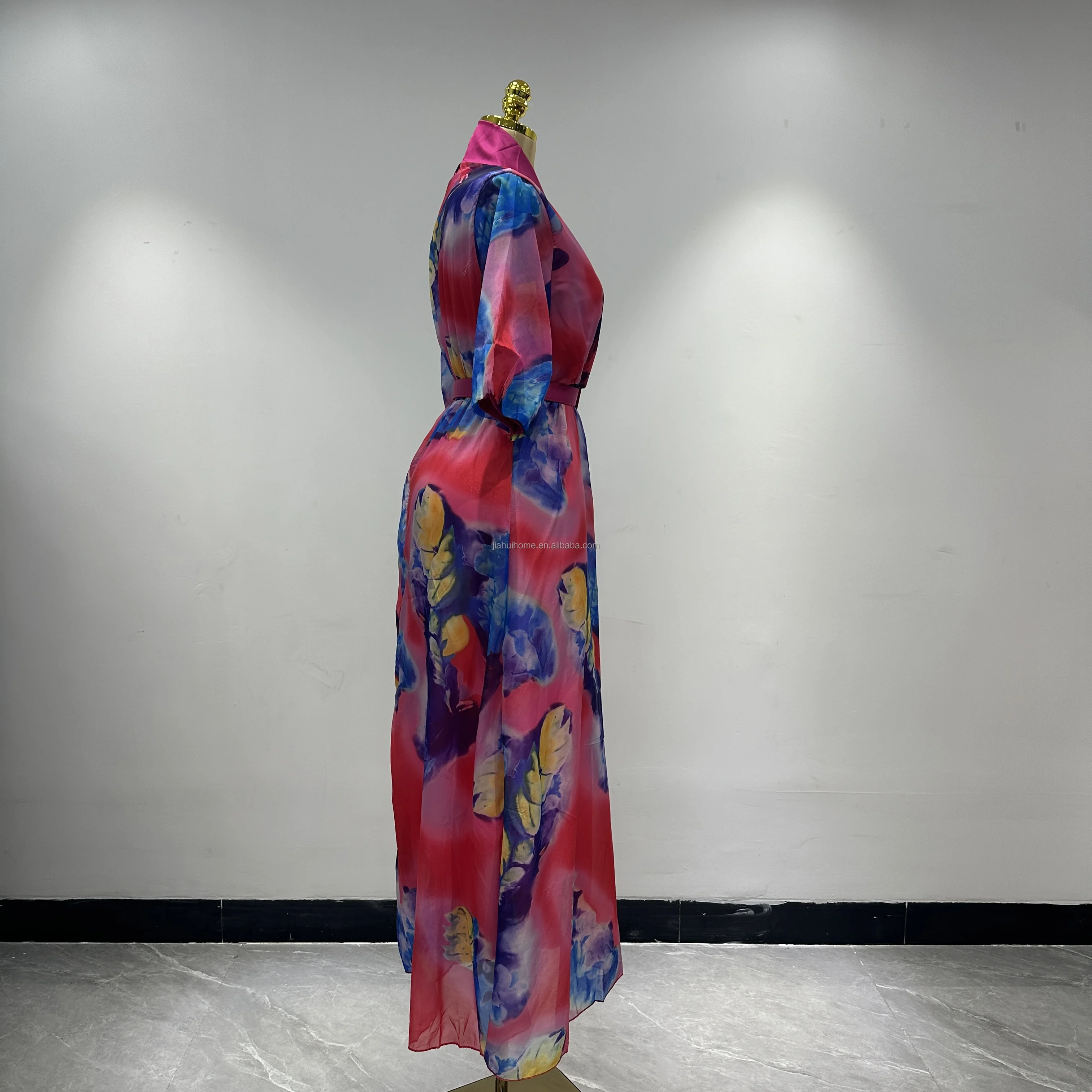 a line kitenge dress Plus Size New African Style Ladies' Casual V-neck Party A-line Dress Inspired Watercolor Floral Dress Size:l Full Price:Yes Vintage A Line Lace A normal order usually