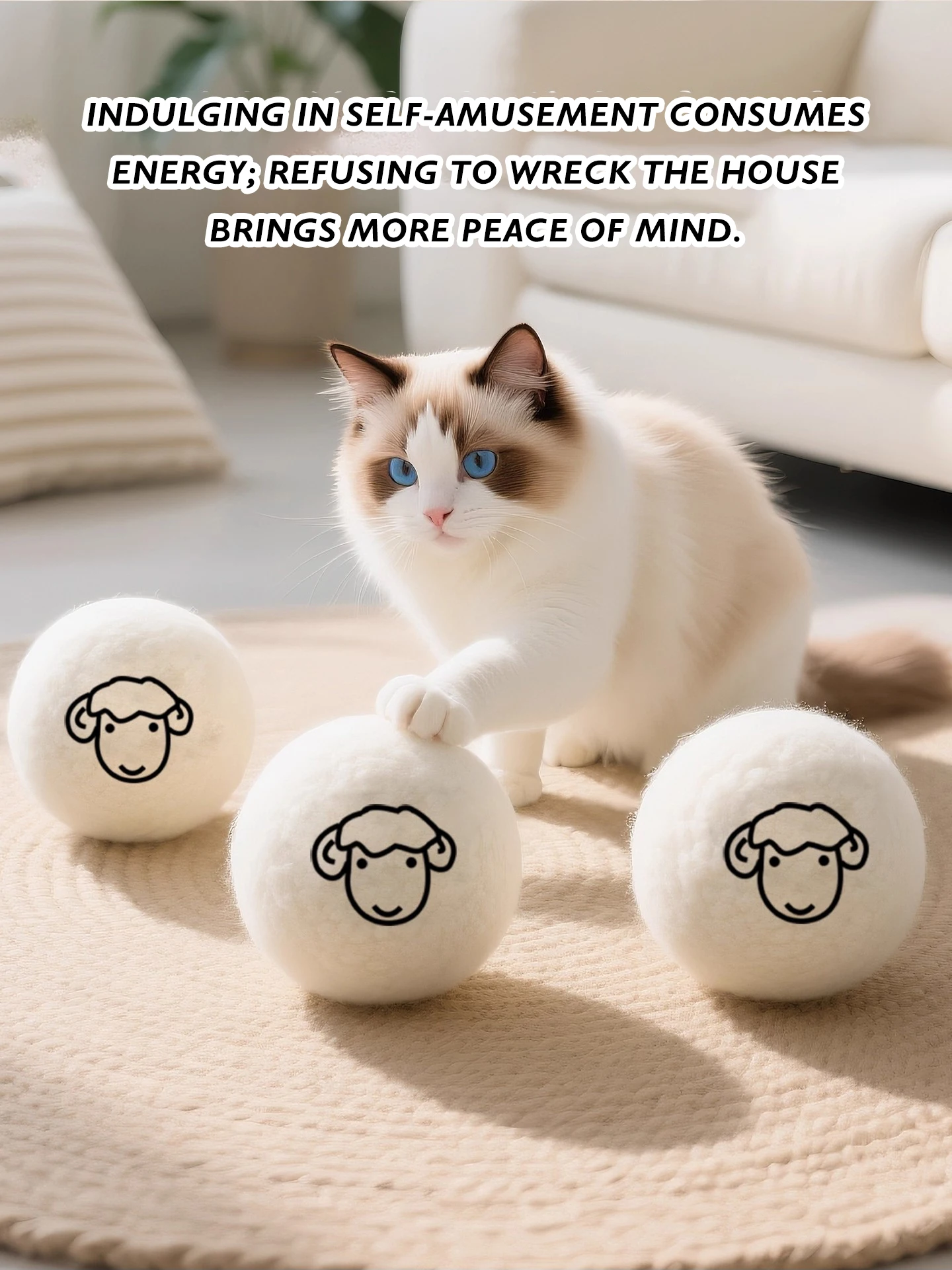 New 7.5CM Diameter Quiet Wool Ball Cat Toy Bite Resistant Wear Resistant Relieves Pet Boredom Interactive Pet Products details