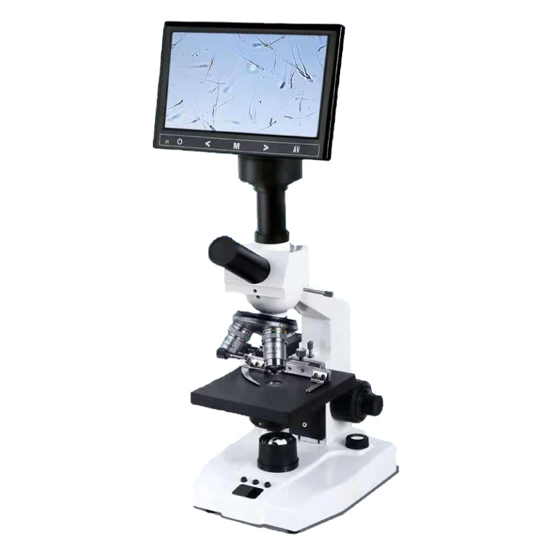 BLUEWORTH Veterinary Microscope Endoscope Camera Visual Examination Semen 40X~400X Constant Temperature Stage 38~42 7inch LCD