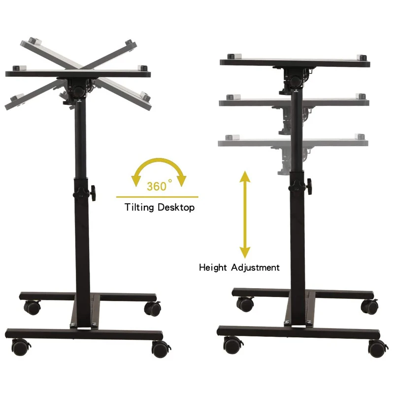 Scrivania Regolabile In Altezza Tavolino Mobile Regolabile Altezza Per Divano - Nero, Scrivania Portatile Per Laptop Scrivania Portatile Divano - Foto 8