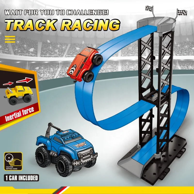 DIY Assembly Educational Vehicle Racing Toys Magnetic Anti Gravity Race Track With Mini Cars Race Car Track for Kids