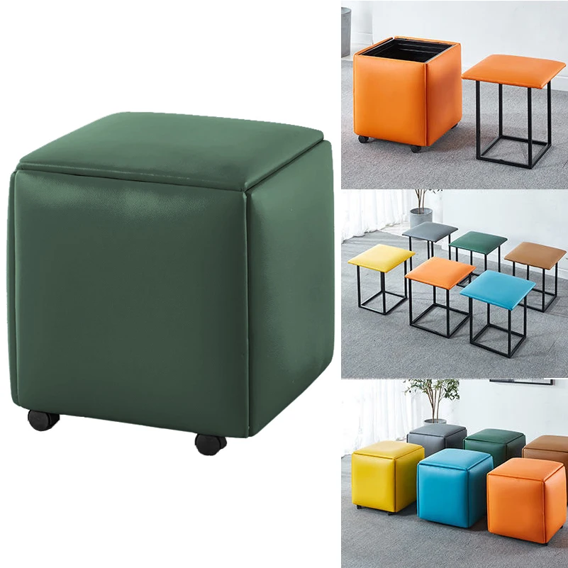 1個から5個に変身 椅子 チェア 組合せ ファブリックスツール チェア5個 便利 省スペース 展開 インテリア 家具 キャスター付き おしゃれ HEALTH ファブリックスツール 特価1個から5個に変身 椅子 チェア