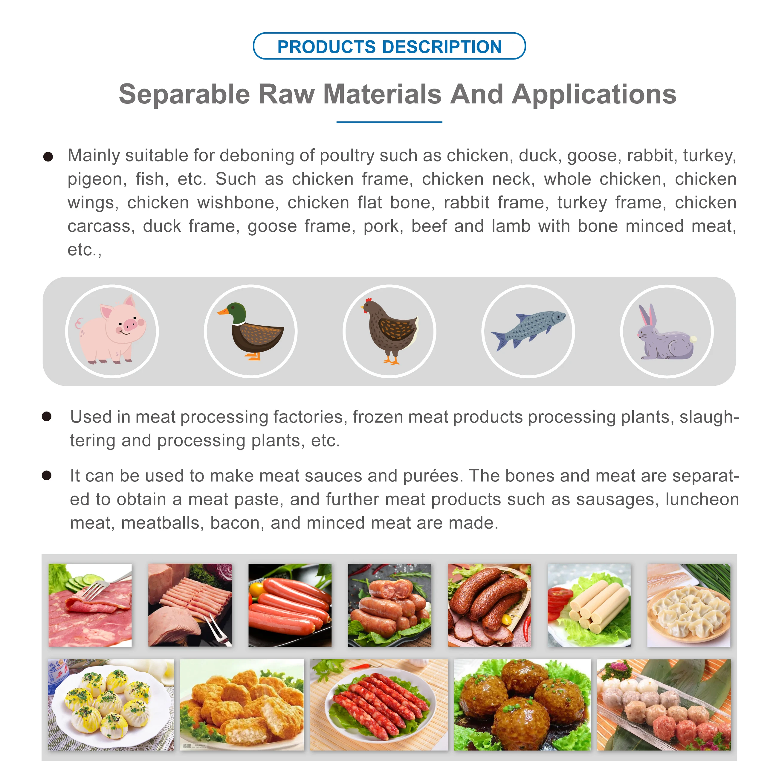 Rabbit Meat Bone Separator Deboning Machine - High Efficiency