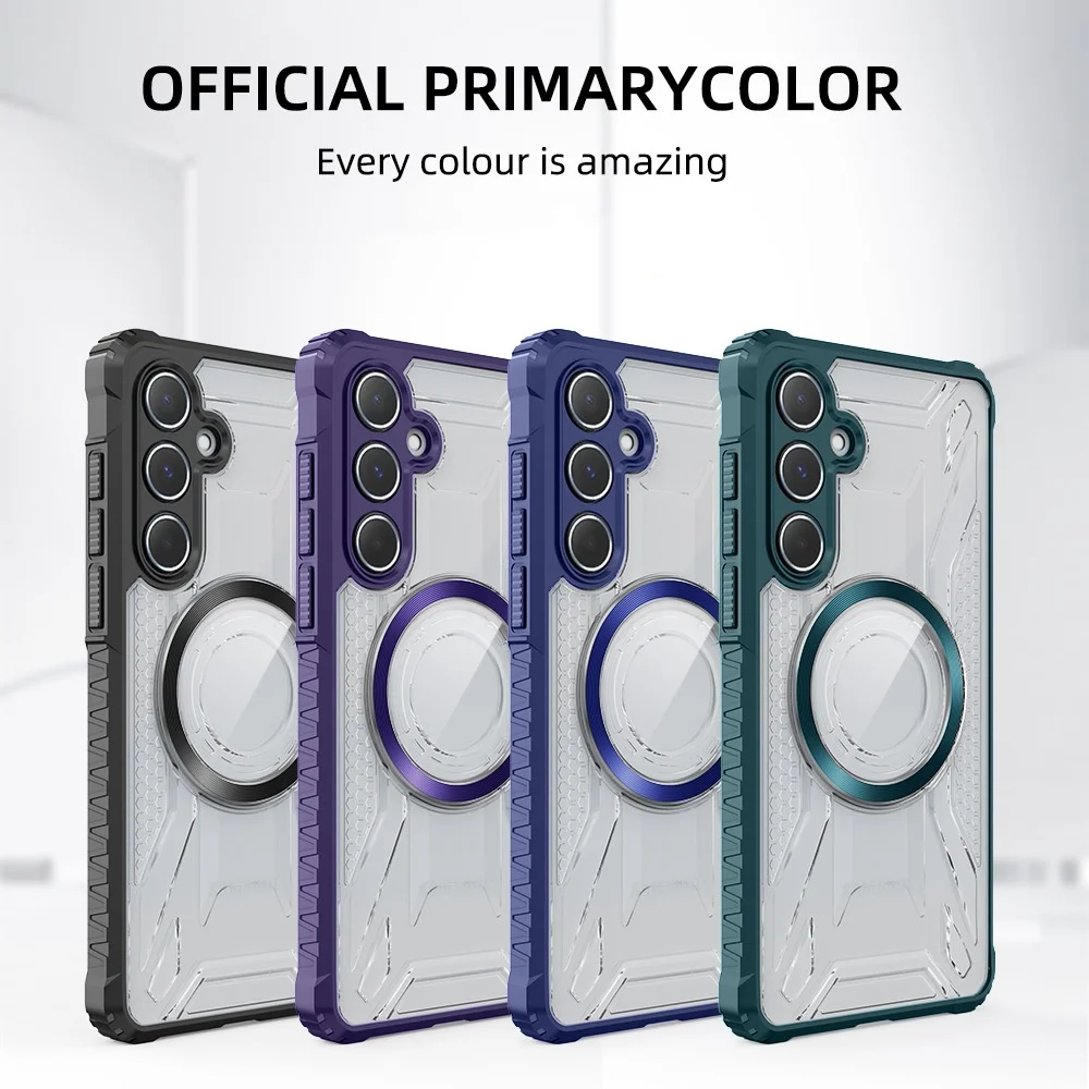 Magnetic Shockproof Full-Body Clear TPU+PC Case For Samsung Galaxy S24 S23 S22 S21 Plus Ultra Business Mobile Pro Max Glass supplier