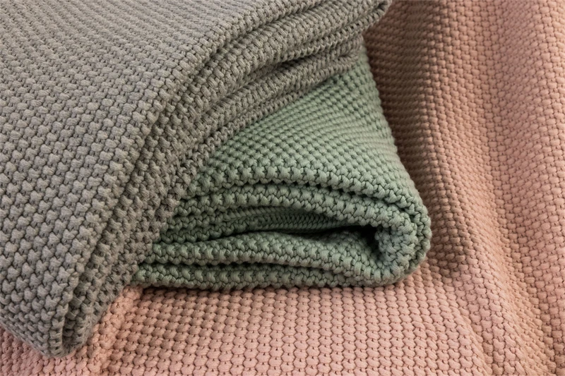 Chunky Cable Knit 100% cotton Lightweight thickness knitted blanket for Bed Home Decorative  AY details