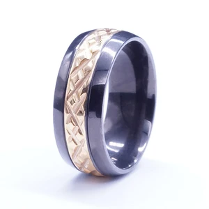 Men's Fashion Tungsten Gold Plated Charm Ring Trendy Elegant Style Finger Ring