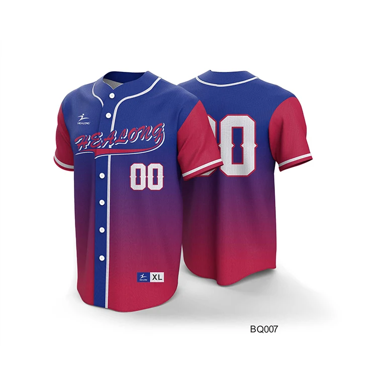 Source Newest Fashion Color Gradient Design Baseball Jersey Suit Multicolor Baseball  Jersey on m.