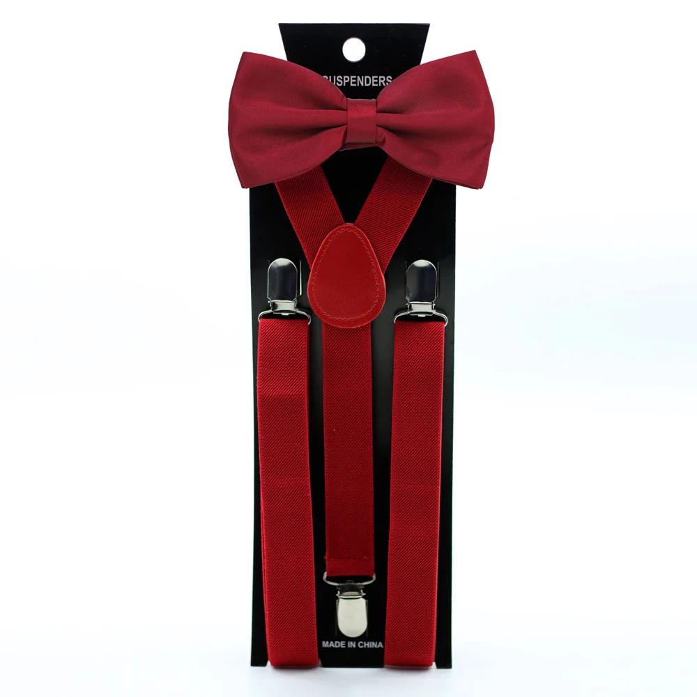 Pink Adults Suspenders Belt Bow Tie Sets in Clips|