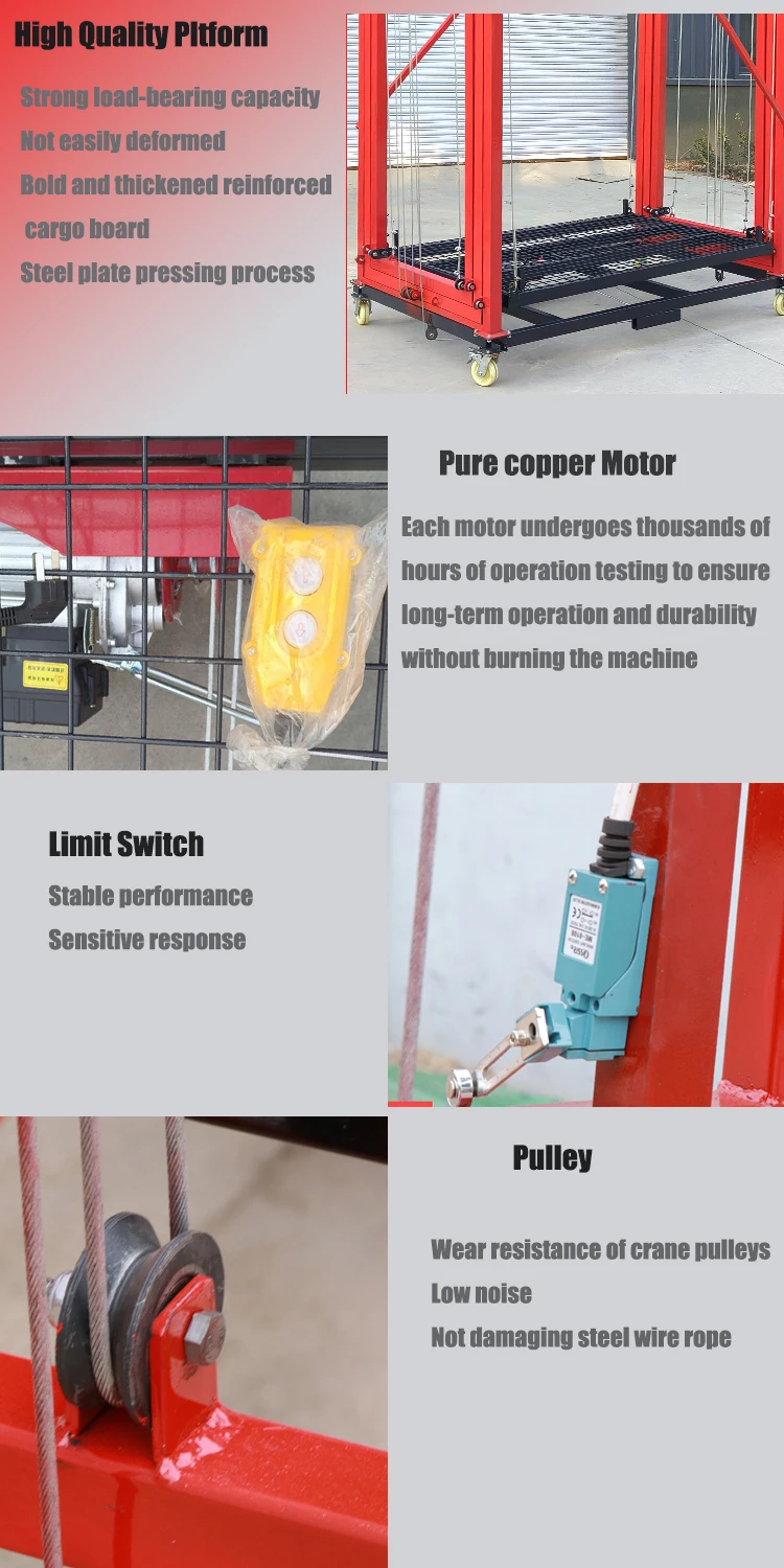 300kg 500kg 2m to 10m mobile electric scaffold lift platform electric scaffolding platform lift