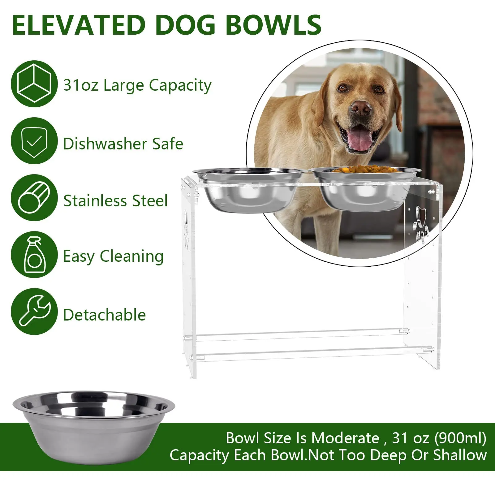 Clear Elevated Dog Bowls, 6 Height Adjustable Acrylic Raised Pet Feeder  Stand for Large Medium Small Dogs and Cat - China Acrylic and Pet Products  price