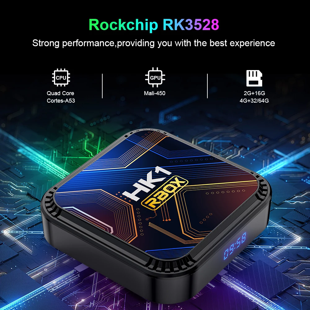 Haoyu Hk1 With Voice Remote Control  Android 13 TV BOX HK1 RBOX K8S RK3528 Dual WIFI 8K Player with BT