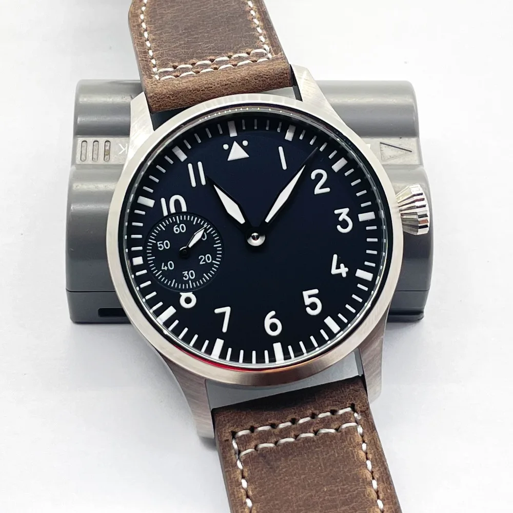 Men's Mechanical Wrist Watch with Leather Band Sapphire Crystal