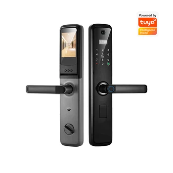 HS-02V Khosine Hot Selling Wooden Doors Smart Lock with Camera WiFi Tuya Remotely Control Phone Operation Steel Doors Office Use