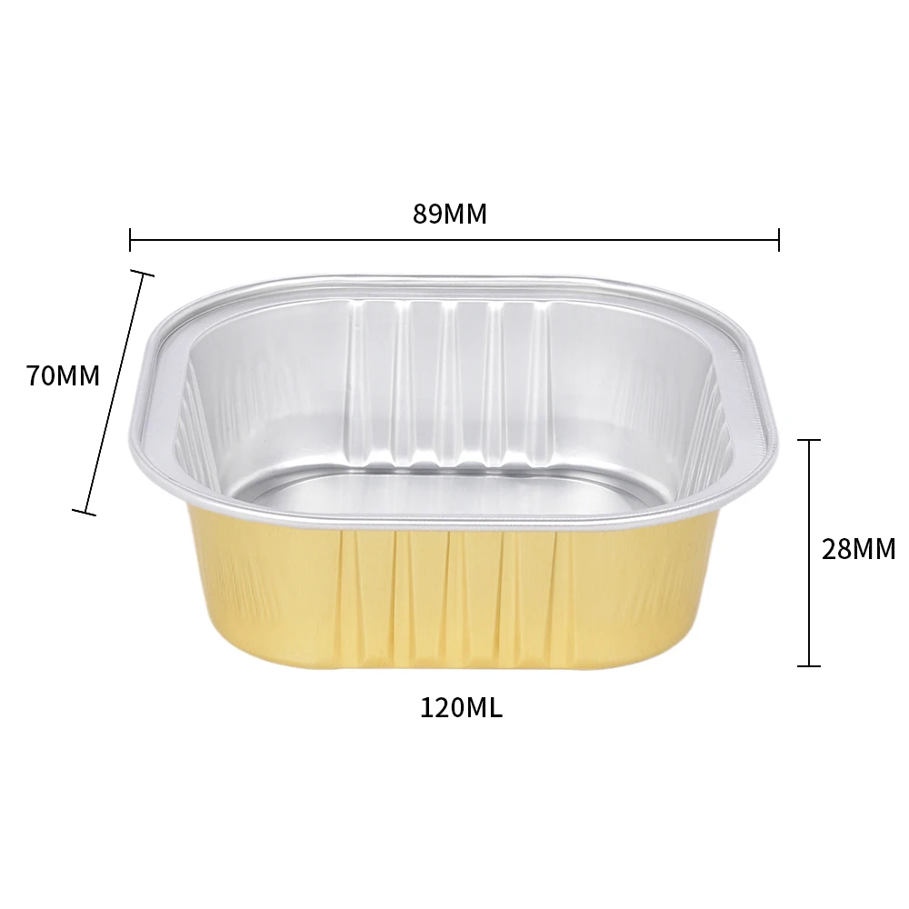 product z120 gold disposable 120ml food grade aluminum foil container microwavable takeaway plate  cup for cake pan  200ml box-5