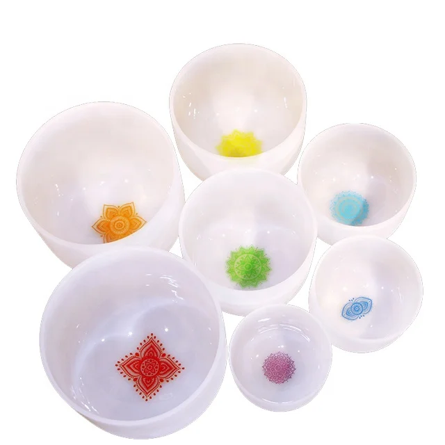 クリスタル・シンギングボウル、 7色 7点セット 6インチ～12インチ