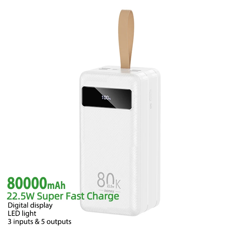 gesloten Iedereen Behoren Multi-compatible Fast Charging 22.5w Pd Qc 5 Output Ports Large Capacity  Led Power Bank 80000 Mah Powerbank Portable Charger - Buy With Digital  Display And Light Ing,Real Capacity Standard 80000mah 300 Cycles
