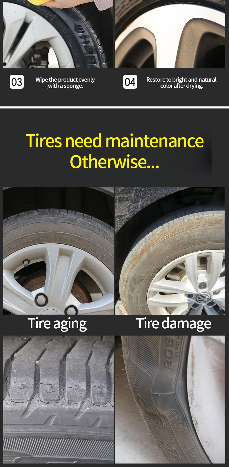 High Concentration Wholesale Tire Shine Spray Car Cleaner High Gloss