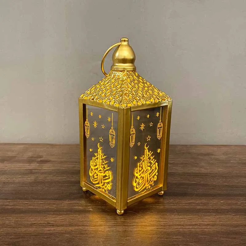2021 wholesale Muslim Ramadan Eid customized iron led wind lighting crafts Arab lantern