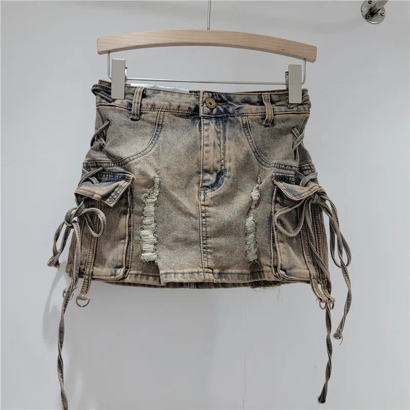 スカート andwang ANDWANG Washed belt denim skirt スカート andwang ANDWANG Washed belt denim skirt