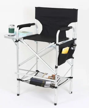 Folding Portable Upgraded Director Makeup Artist Chair Metal Aluminum Outdoor Furniture Beach Chairs Modern Moon Chair 300 Lb