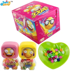 New Product Funny Cartoon Bottle Mix Fruit Flavor Colorful Lollipop Soft Candy