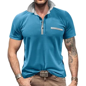 2026 Henry Top Henry Paul for Polo Shirt for European American Men Half Sleeve Lapel Color Matching Jersey Fabric Solid Outdoor