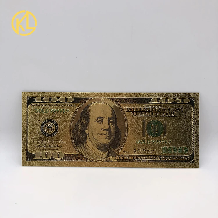 American100dollar 24k Gold Plated Bar Home 1 2 5 10 20 50USD