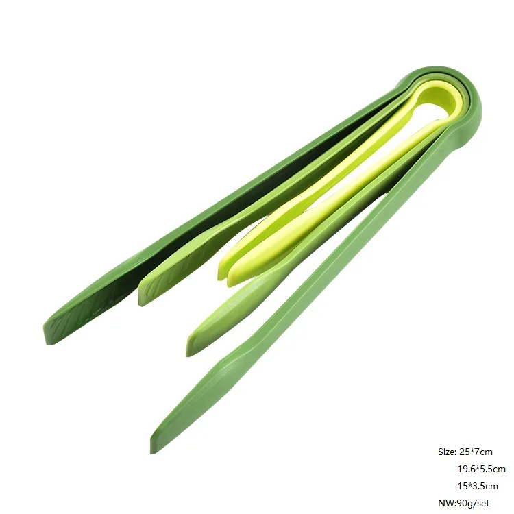 3pcs PP Food Tongs Plastic Salad Kitchen Tong Good Utensil 3 Size Per Set easy Clean and Easy Storage