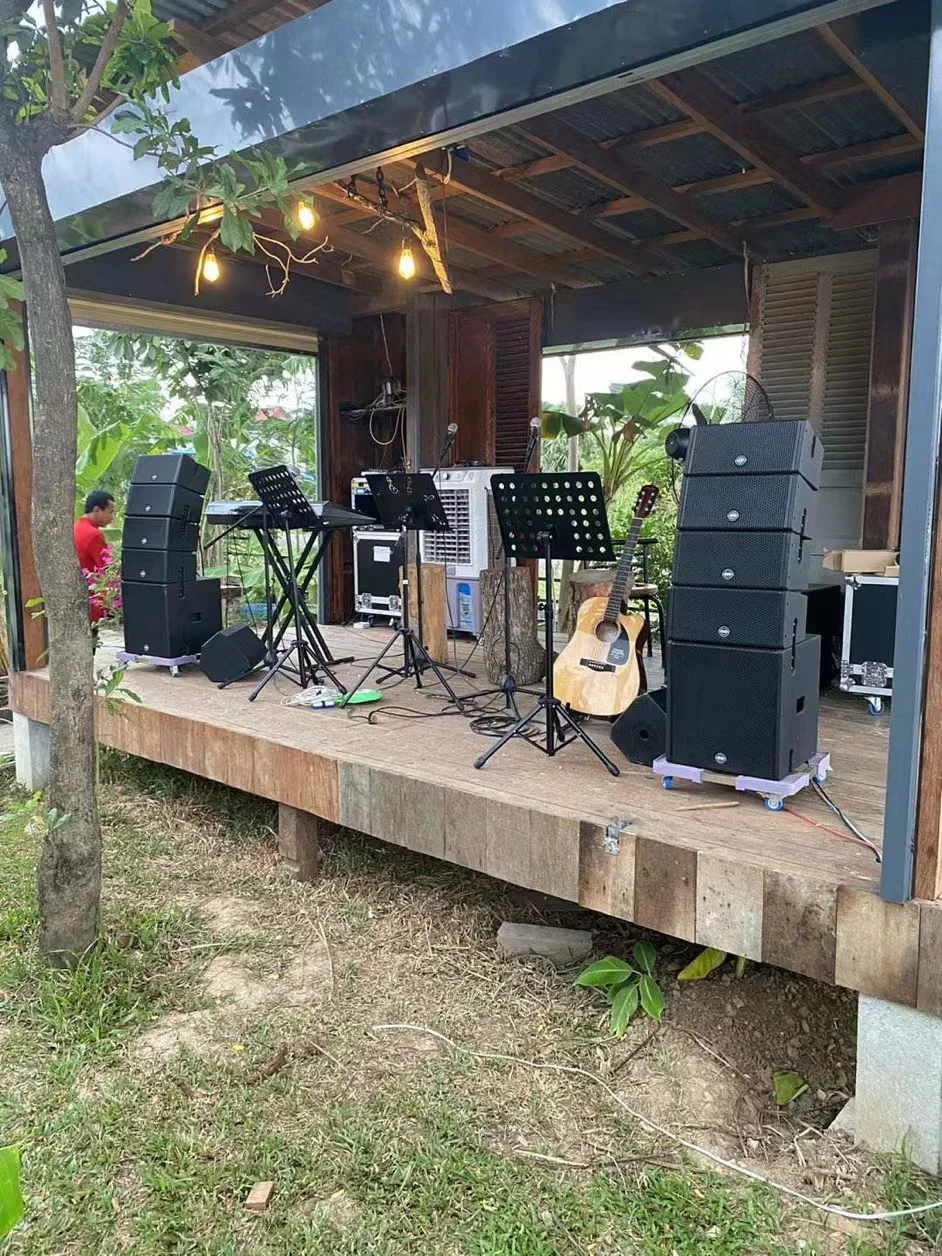 Morin COX-5.4 Mini Coaxial Line Array DJ Speaker System with Passive 120W Digital Mixer for Indoor/Outdoor Use