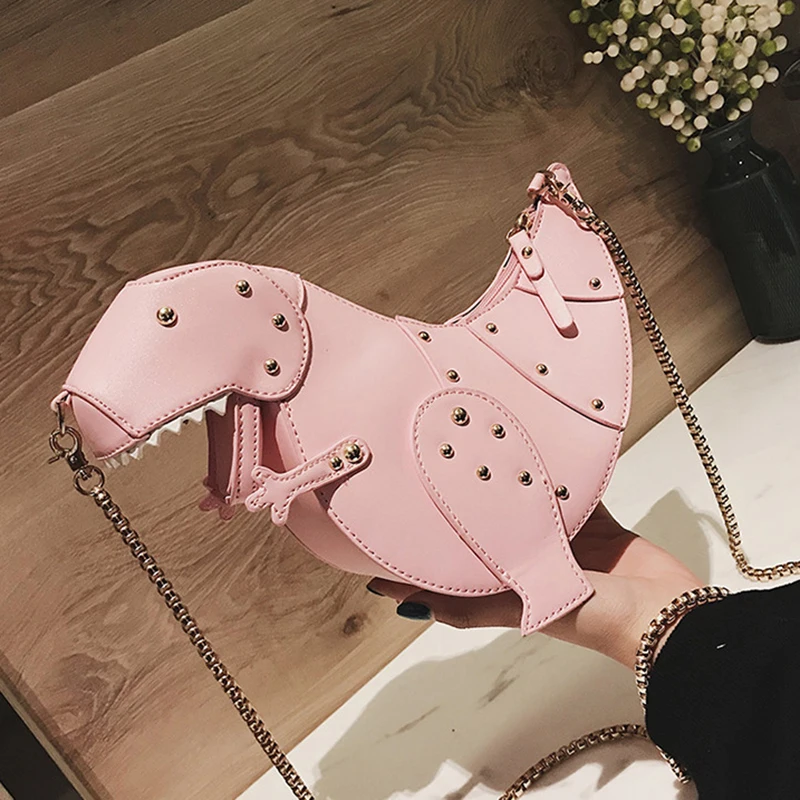 Triceratops Mini Crossbody Bag Rivets 3d Dinosaur Purses Pu Leather ...