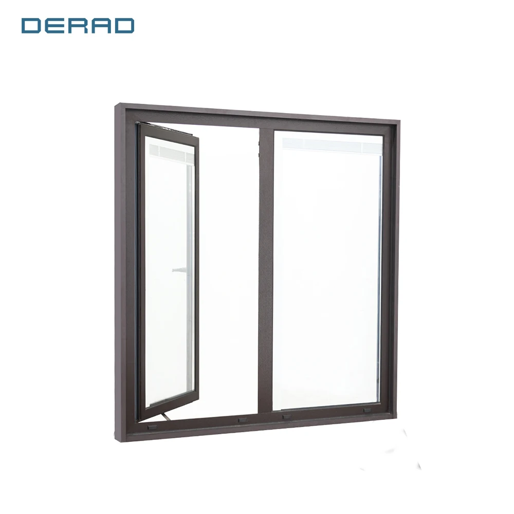 Thermal break series tilt and turn window with aluminium alloy material customized size double glazing AkzoBobel powder coating