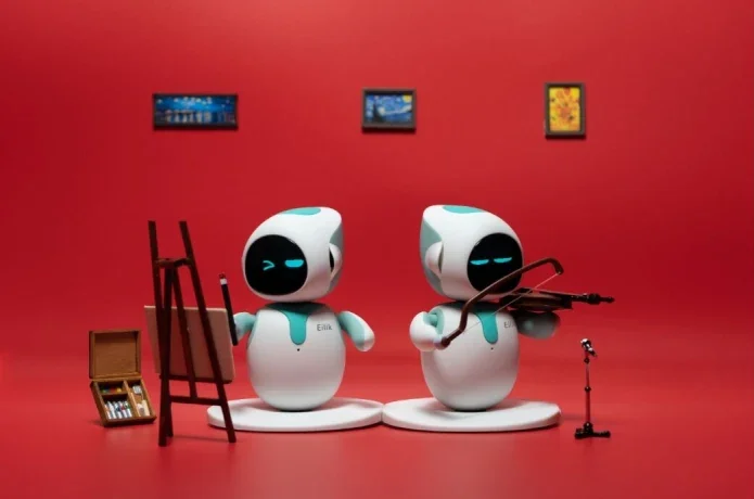 Eilik Emo Toy Robot a Interactive Intelligent Companion of Pet Robot Children Accompany Blue and pink