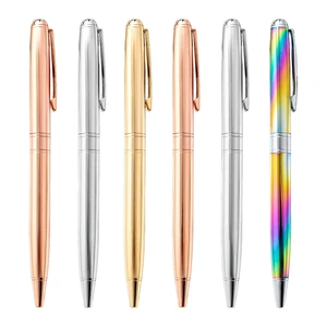 Creative Electroplated Metal Ballpoint Pens with Custom Logo Printing for Office Signature & Business Advertising Gift