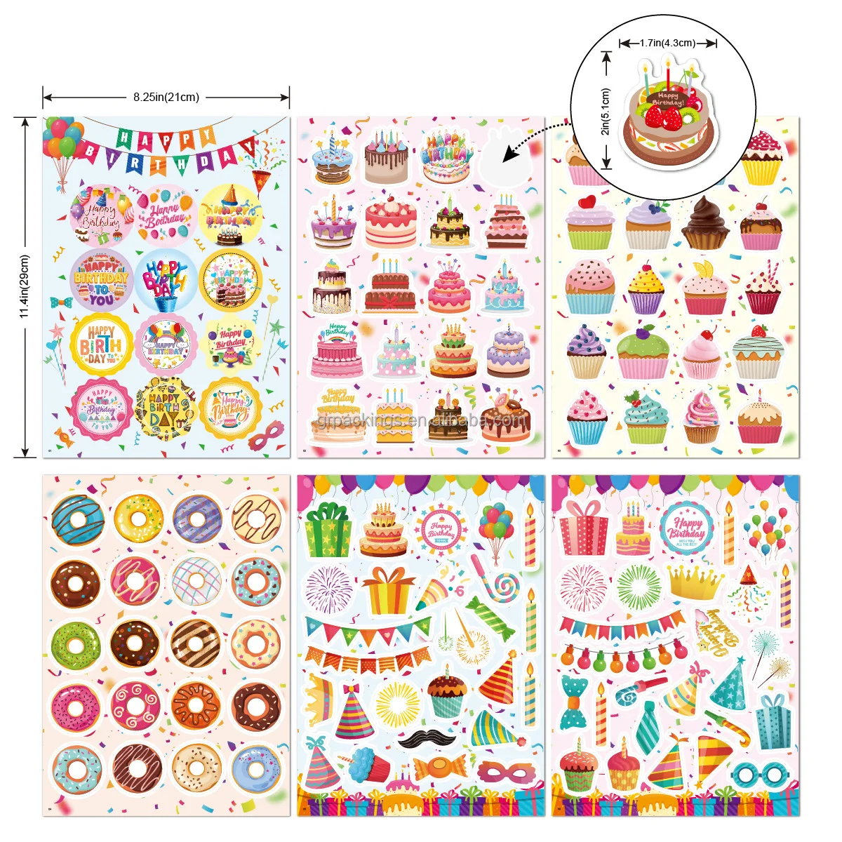 100PCS Happy Birthday Stickers, Variety of Styles Adhesive PVC Stickers  Happy Birthday Party Supplies Birthday Scrapbook Stickers Happy Birthday