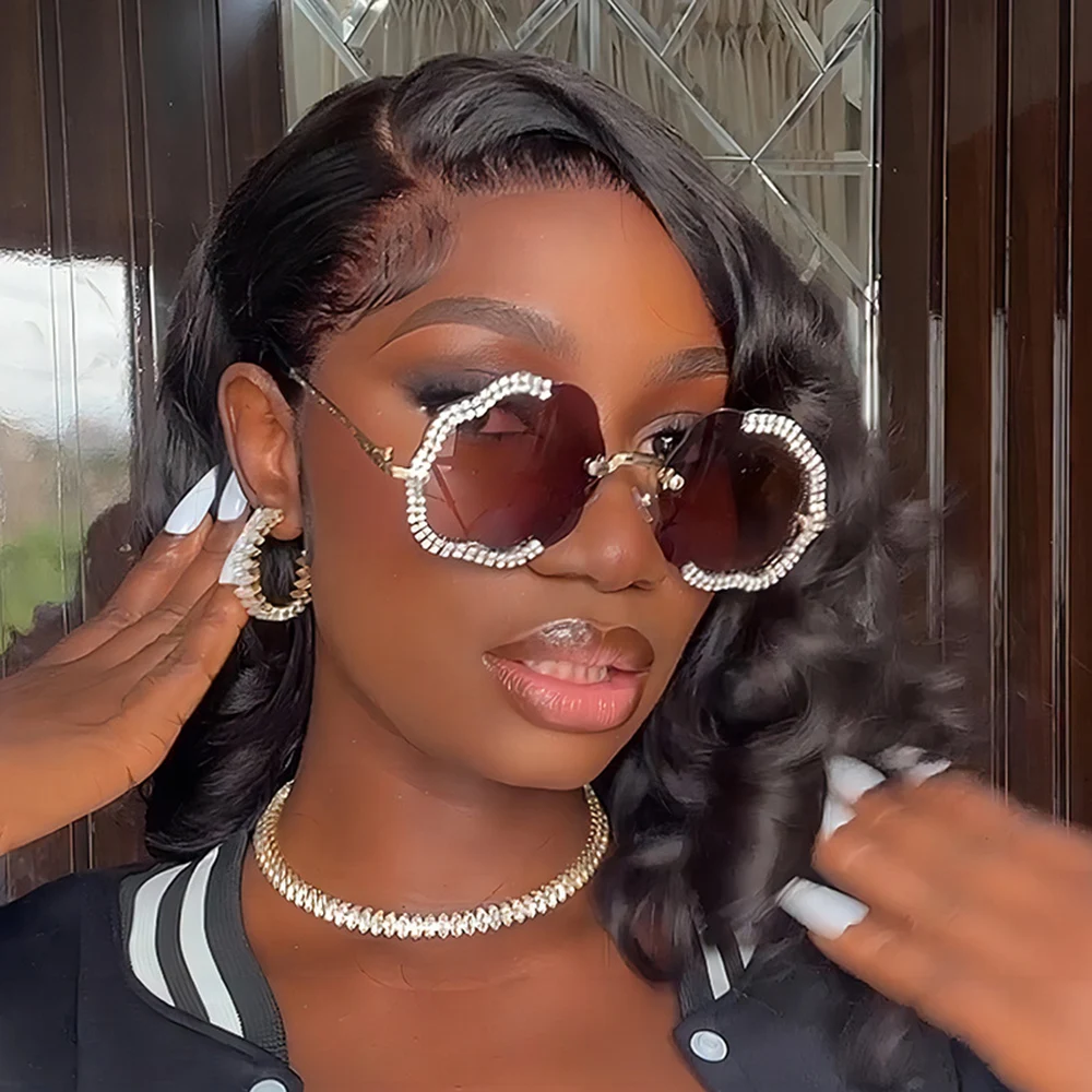 2024 Sunglasses Fashion: Unique Design Polygon Flower Wave Shape
