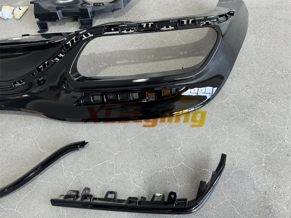 XLstyling S65 Rear Diffuser for Mercedes W222 2017-2020 Style Bodykit with Exhaust Pipes Front Bumper Rear Diffuser Upgrade