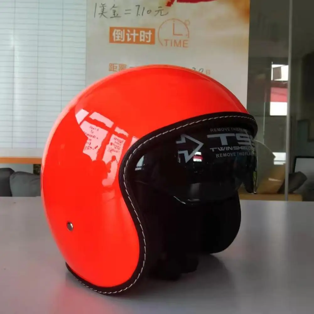 Ярко-оранжевый 818 полулицевой мотошлем с сертификатом