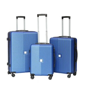 3 Piece Classic Lightweight ABS Luggage Set with Polyester Lining Trolley Suitcases for Travel
