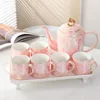 Plato cuadrado rosa Bibo, 1 olla, 6 tazas, 1 bandeja