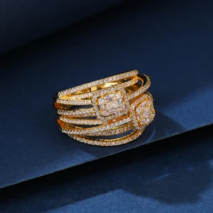 Women's Wedding Ring & Engagement Ring Set, Gemstone/Zircon Rose Gold Plated Jewelry, Classic Resizable Band for Bride Gift