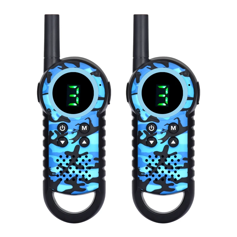 Hapikids Walkie Talkie 5KM – Ricetrasmittente Portatile Con Torcia LED, 8 Canali E 99 Codici, Per Adulti E Bambini, Colore Blu