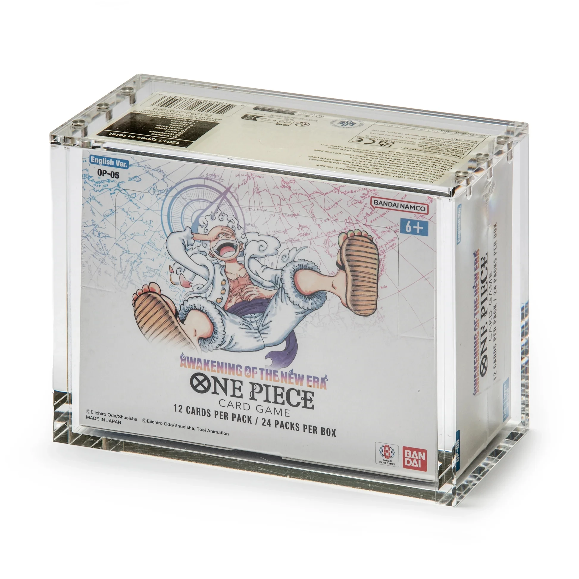 Acrylic Case Display for One Piece OP-4/OP-5/OP-6/OP-7/OP-8/OP-9/OP-10 &  EB-1 Booster Box (white Bottom)